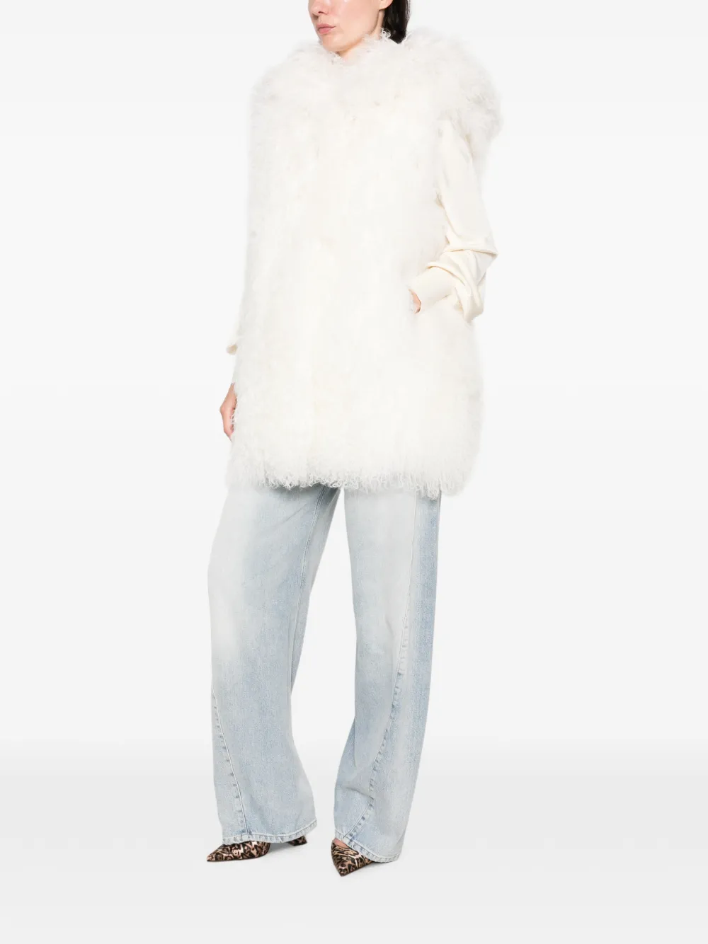 Yves Salomon Lammy bodywarmer Wit