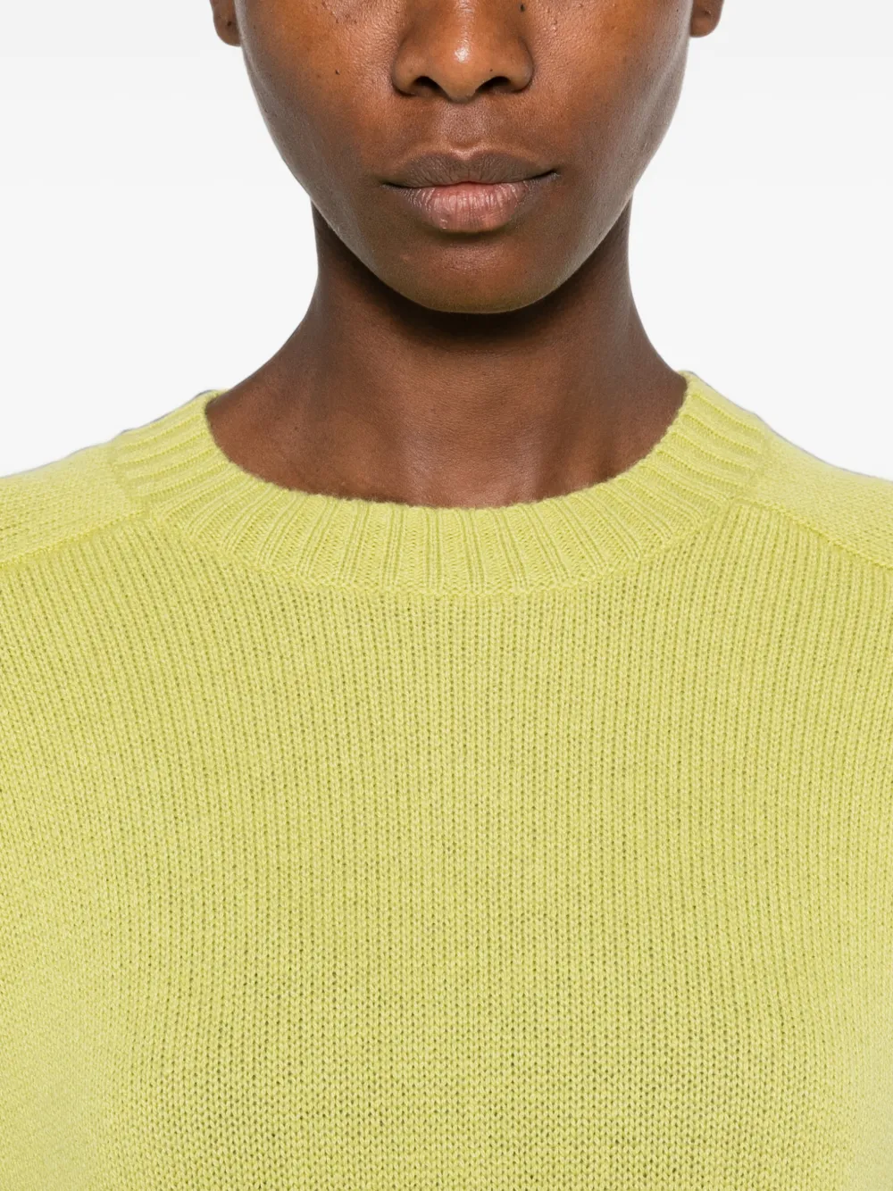 Allude Trui met korte mouwen en geribbelde afwerking Groen