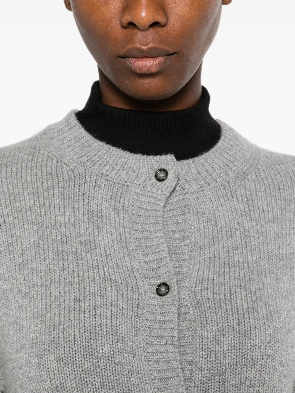 Allude Vest met opgestikte zak en geribbelde afwerking Grijs