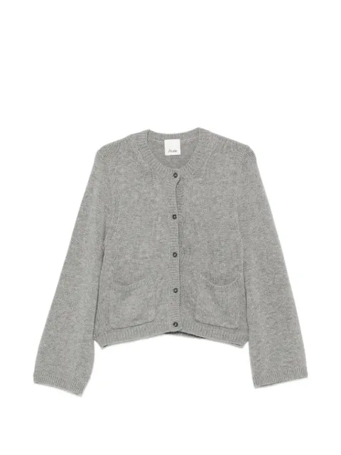 Allude patch-pocket ribbed-trim cardigan