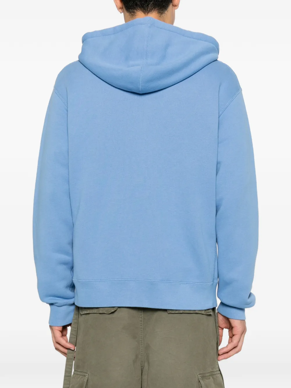 JW Anderson logo-embroidered zip-up hoodie Blauw