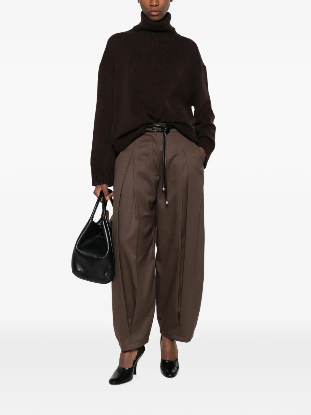 Allude Trui met verlaagde schouders Bruin