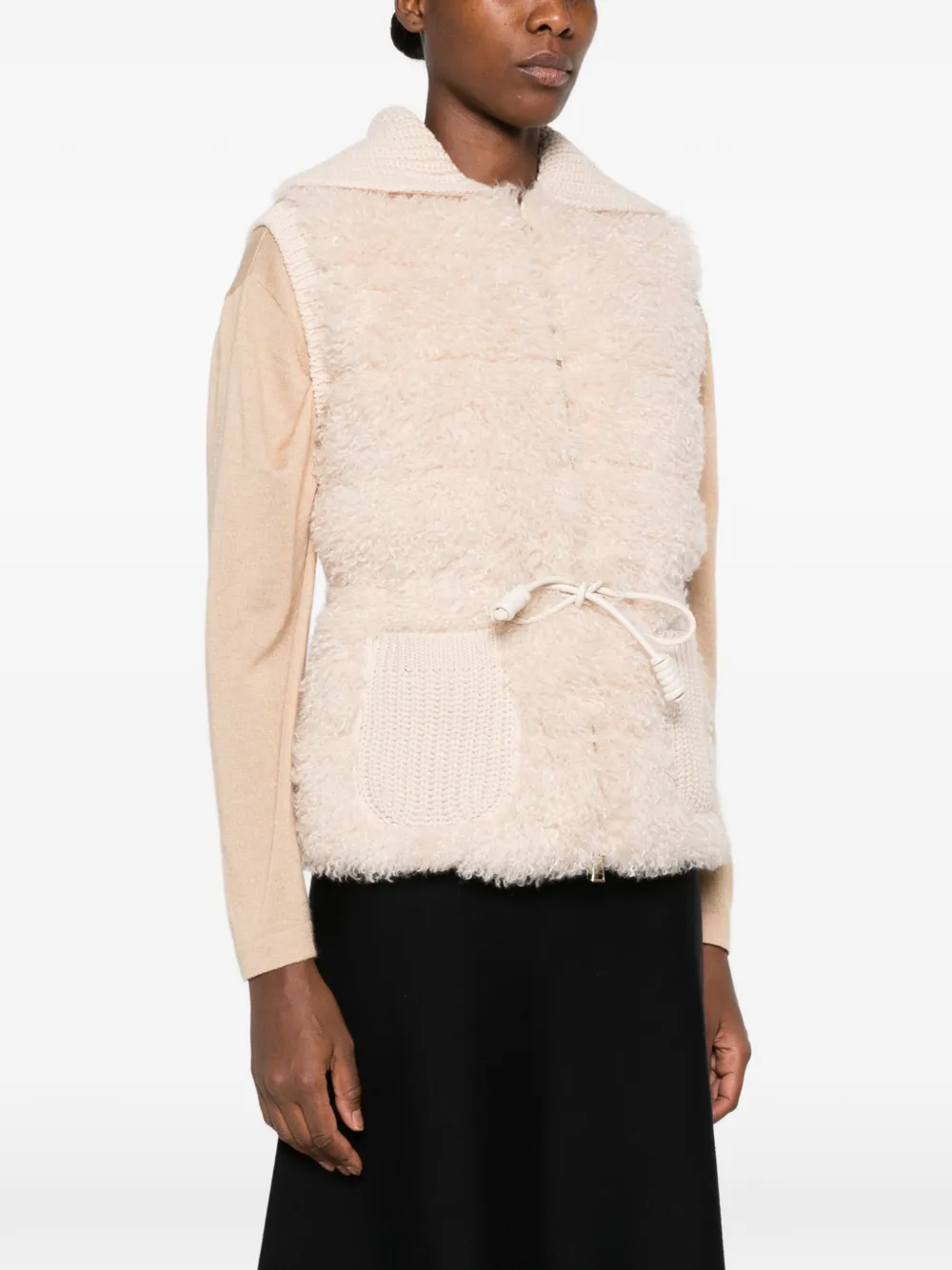 Moncler Bodywarmer met trekkoord in de taille Beige