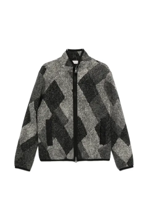 Moncler argyle-check-pattern zip-up jacket