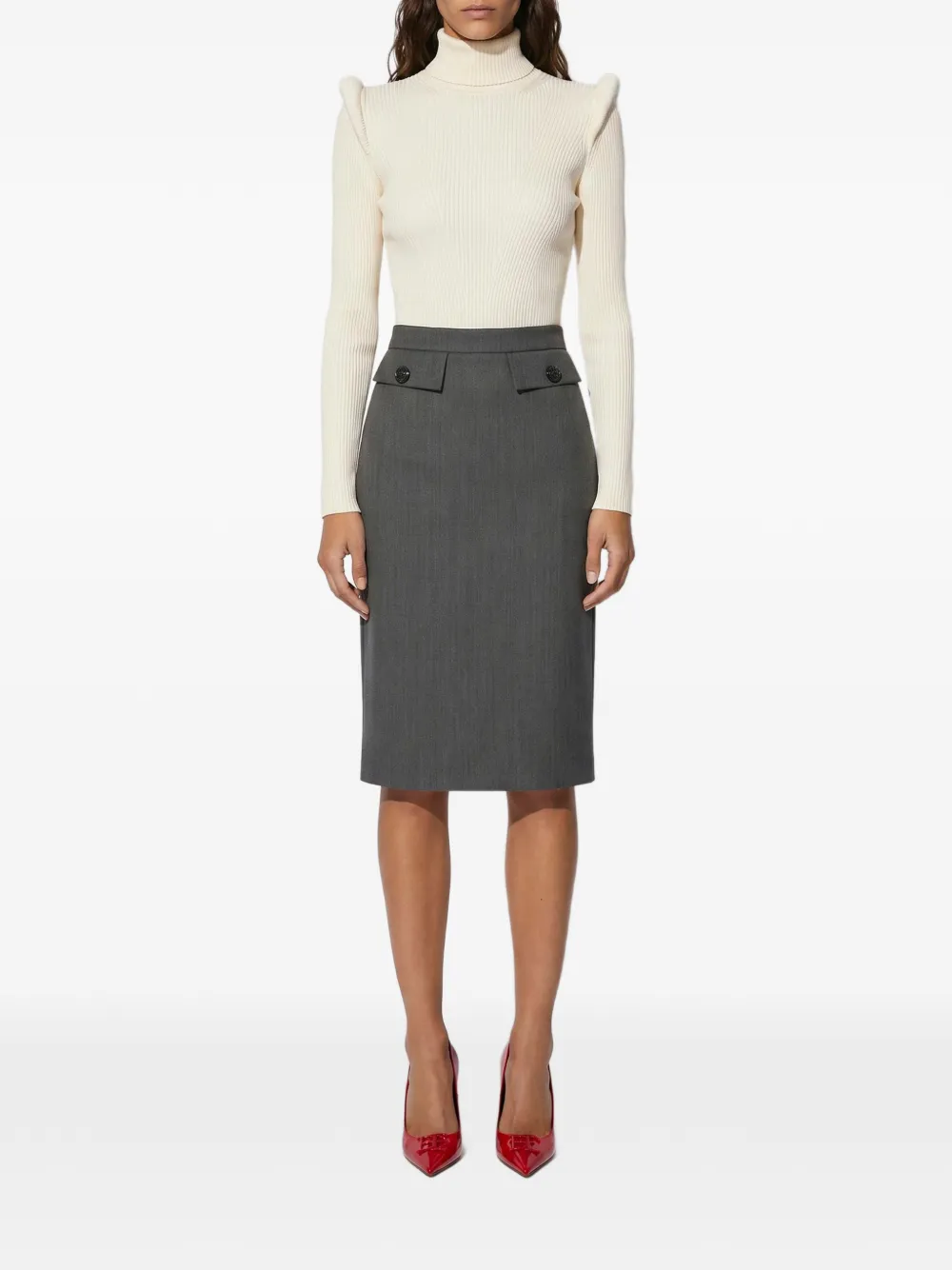 Elisabetta Franchi Cool wollen rok Grijs