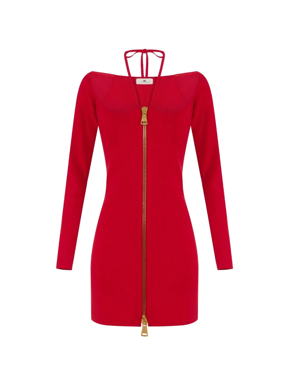 Elisabetta Franchi mini dress in knit fabric with ties - Rosso
