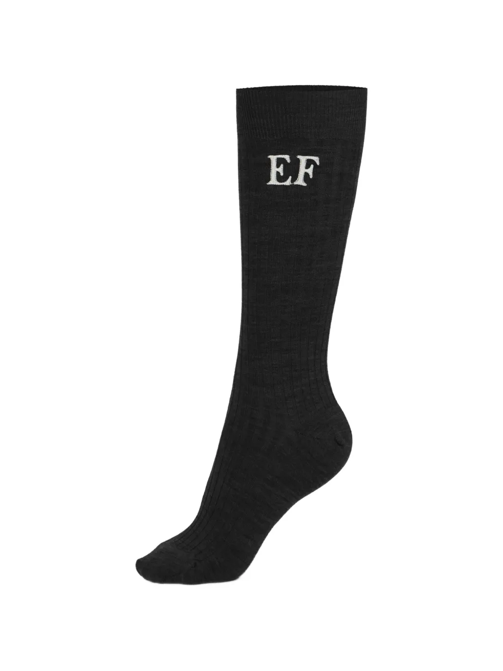 Elisabetta Franchi Stretch wollen sokken met logo Zwart
