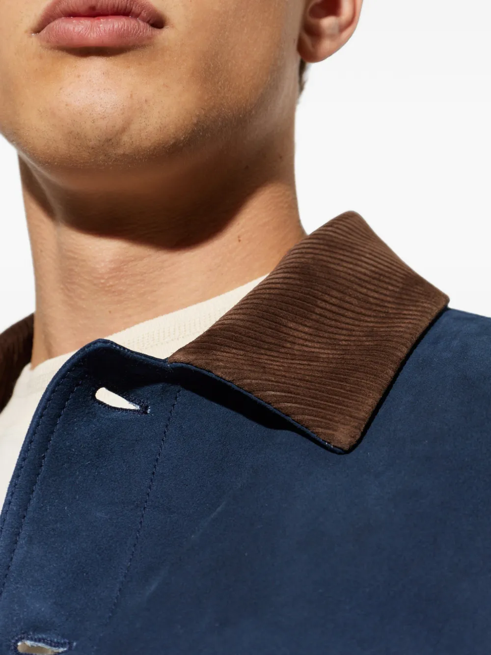 LOEWE Jack met ribfluwelen kraag Blauw