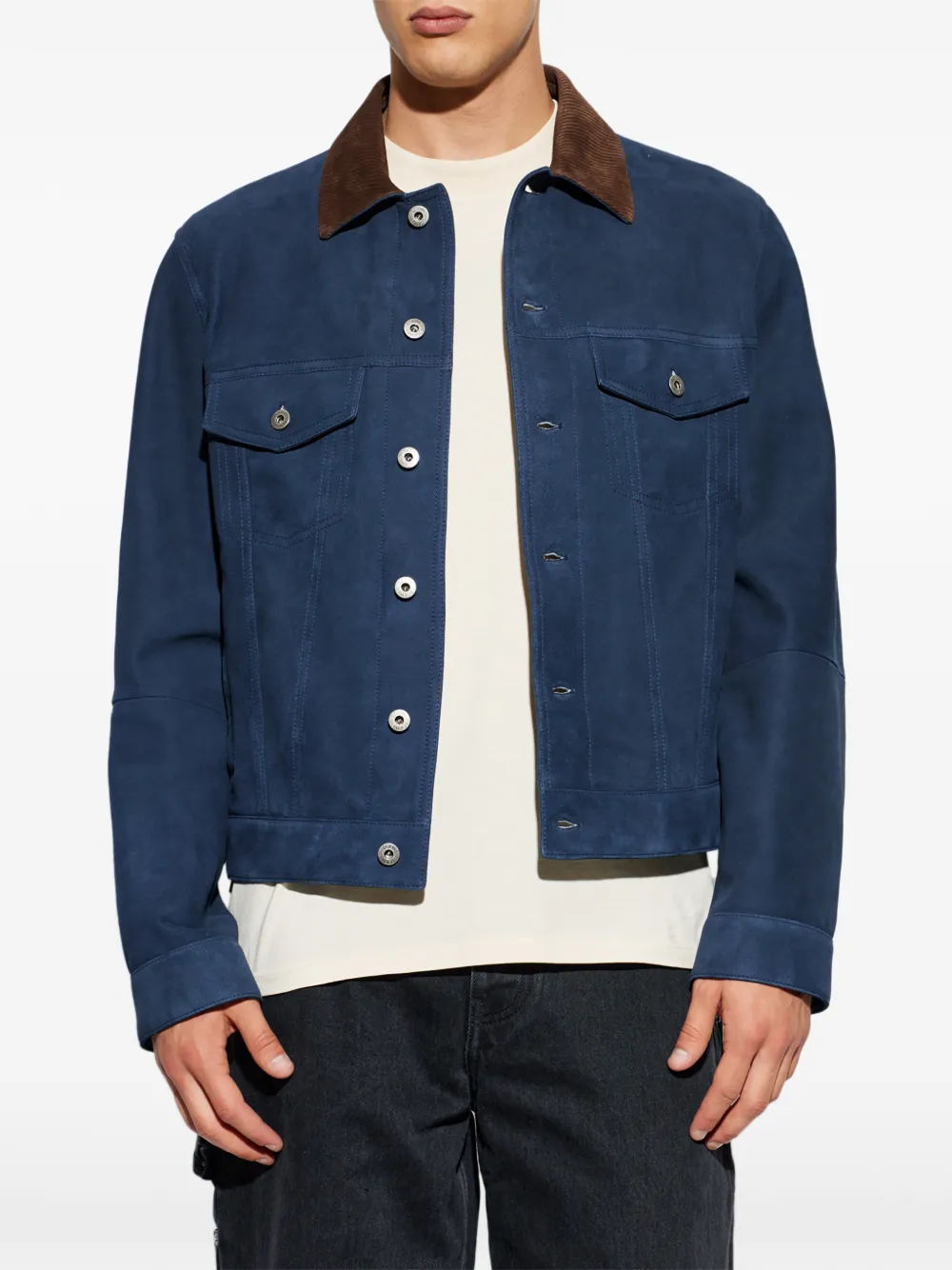 LOEWE Jack met ribfluwelen kraag Blauw