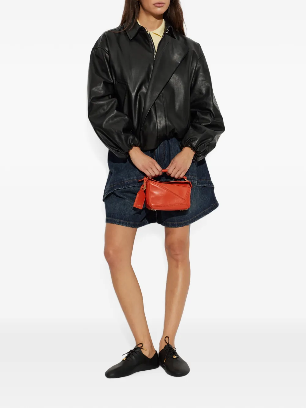 LOEWE Leren jack Zwart