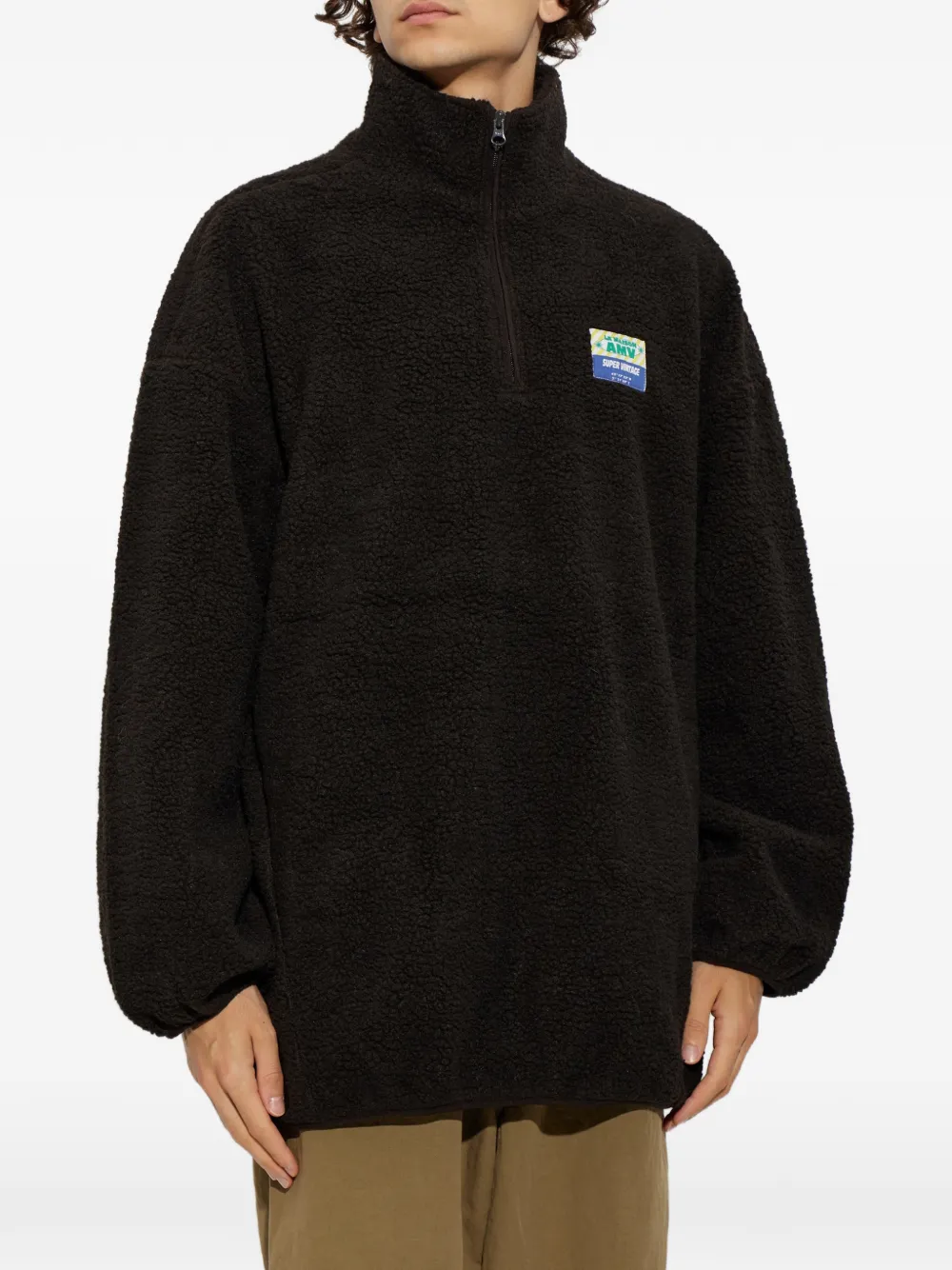 American Vintage Sweater met korte rits Bruin