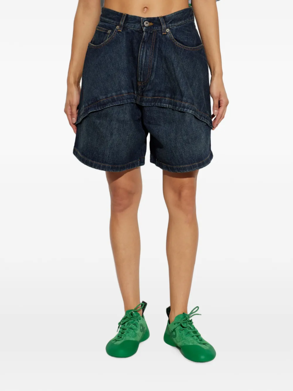 LOEWE Gelaagde denim shorts Blauw