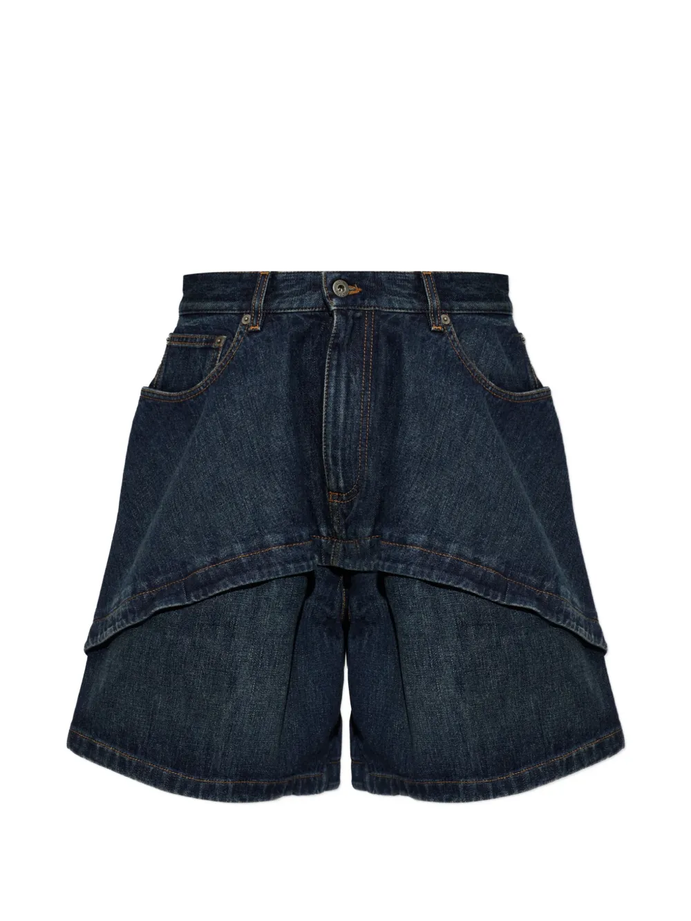 LOEWE layered-effect denim shorts - Blu