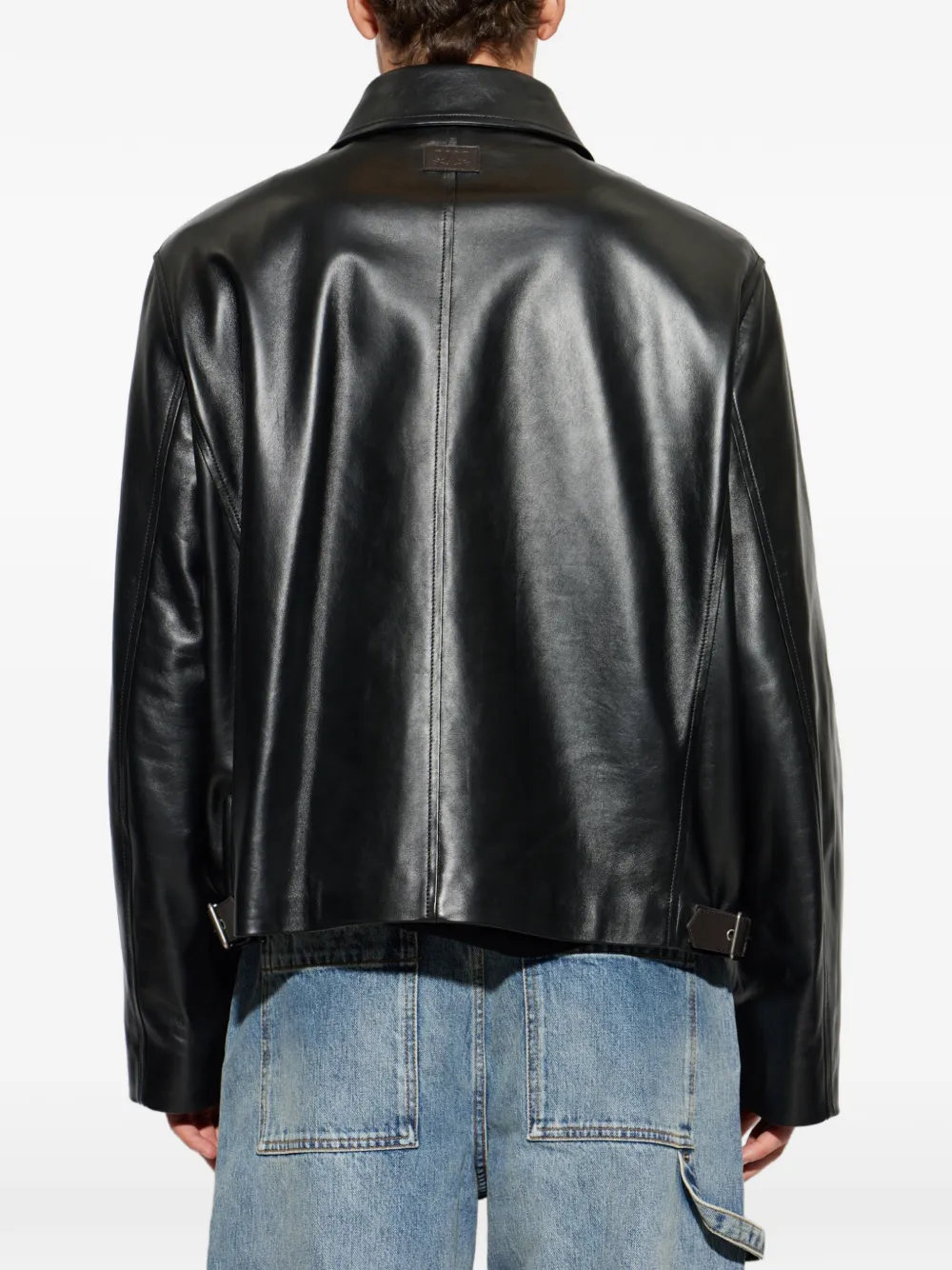 LOEWE Leren jack met rits Zwart