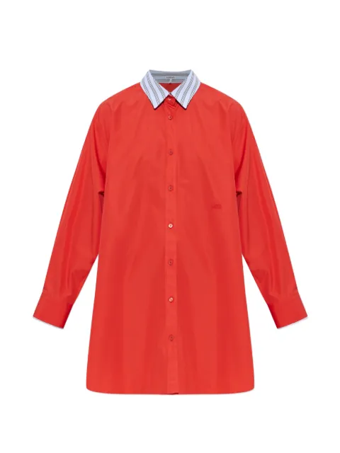 LOEWE contrast-collar mini shirt dress
