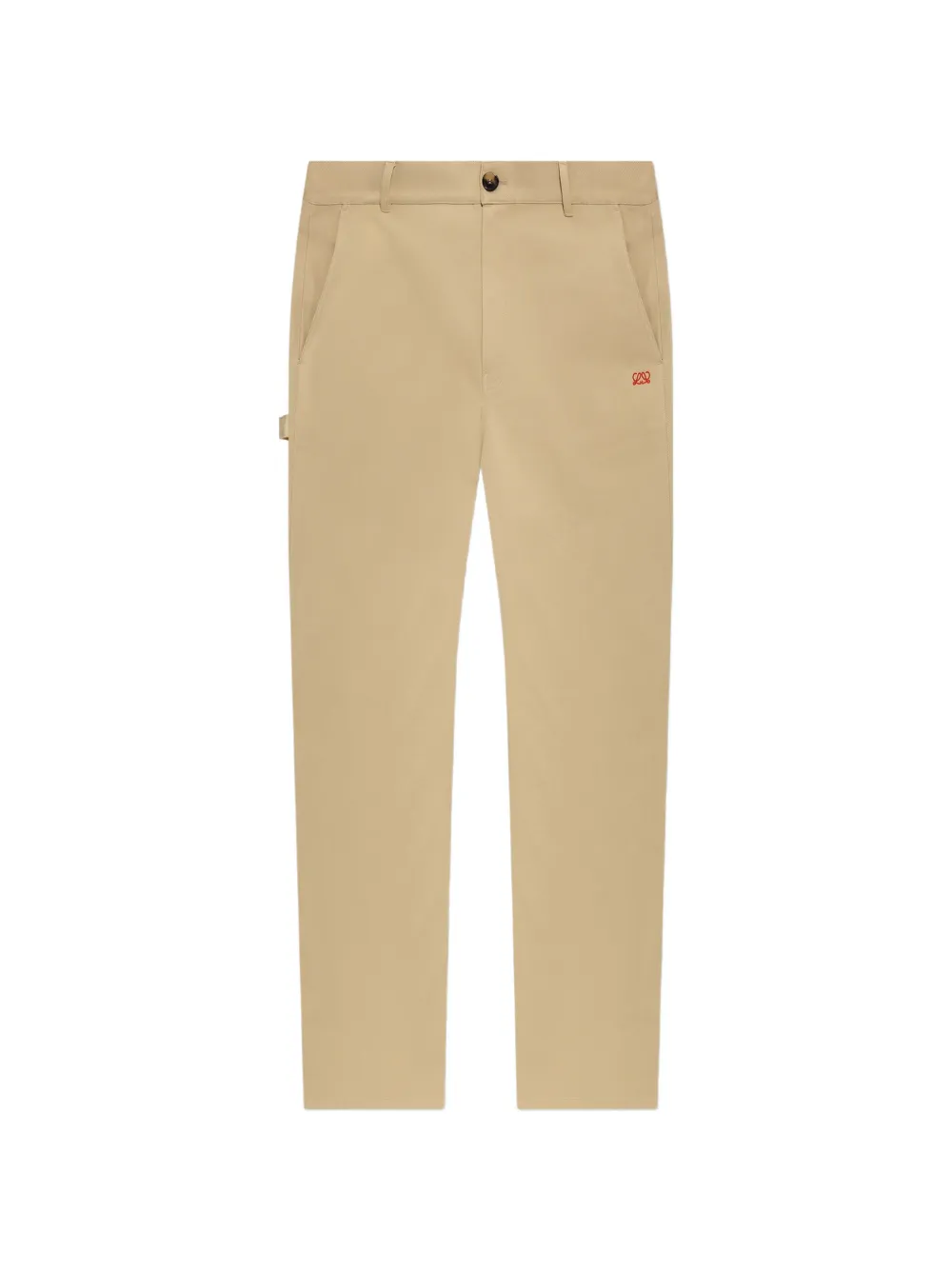 LOEWE embroidered-logo cotton trousers - Toni neutri