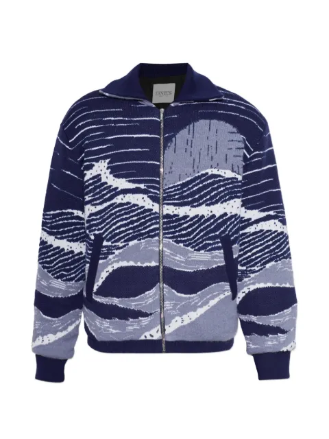 Laneus zip-up cardigan