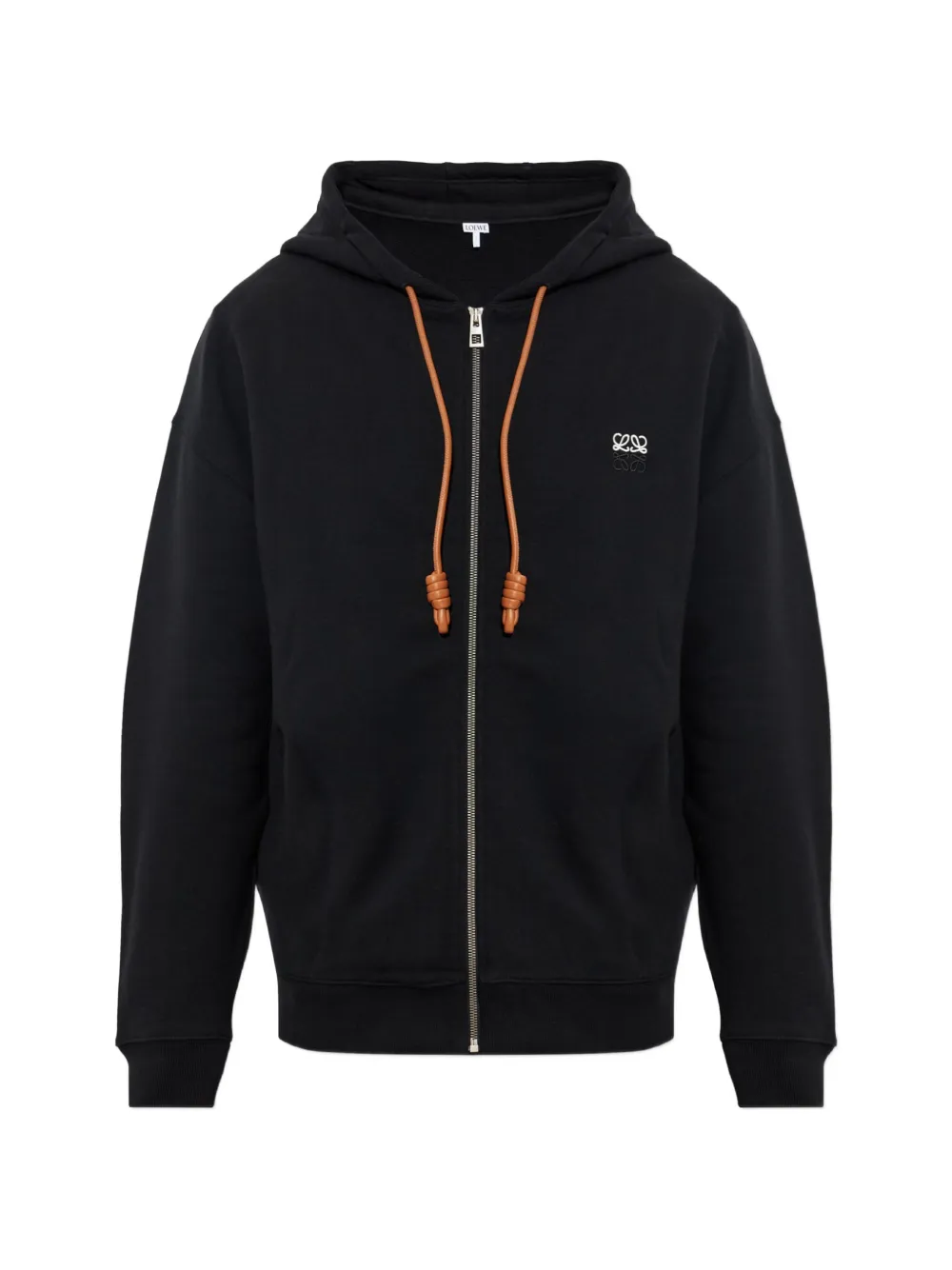 LOEWE logo-embroidered zip-up hoodie - Nero