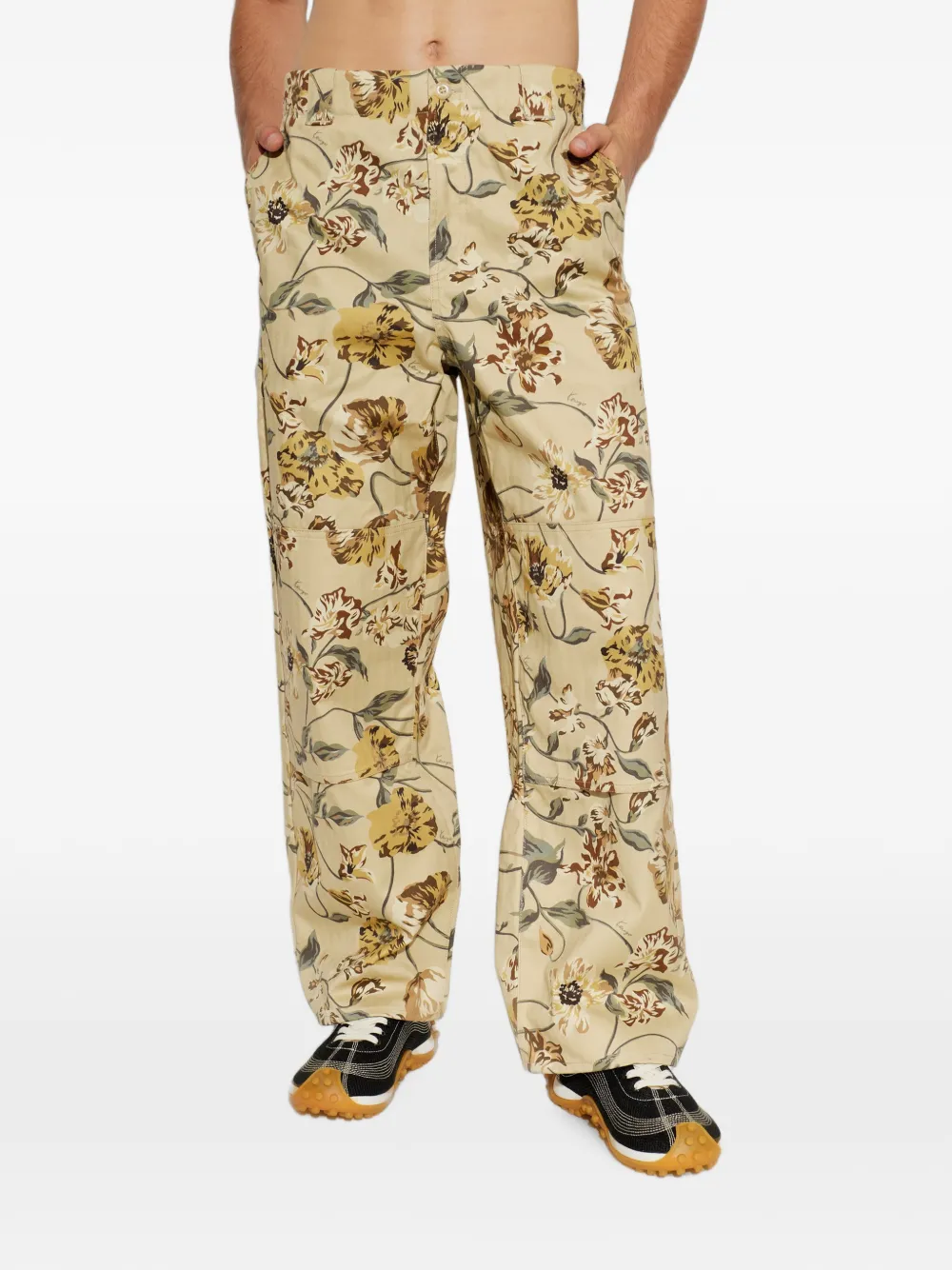 Kenzo Jeans met bloemenprint Beige