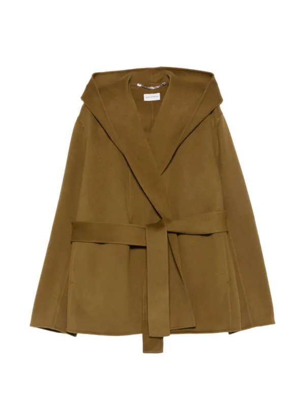 Altuzarra Hooded Belted Coat in Green