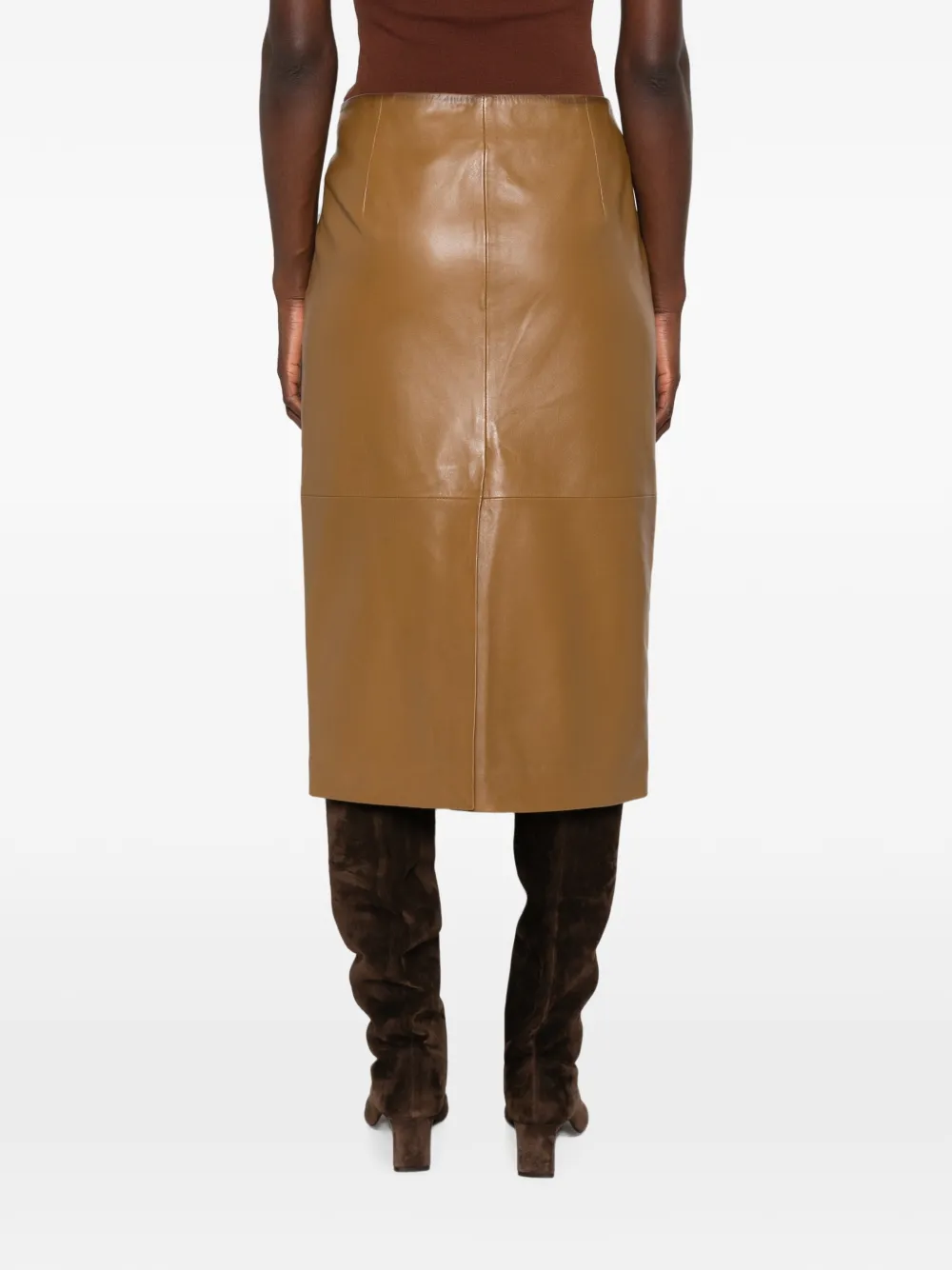 Dorothee Schumacher Sleek Statement leather skirt Beige