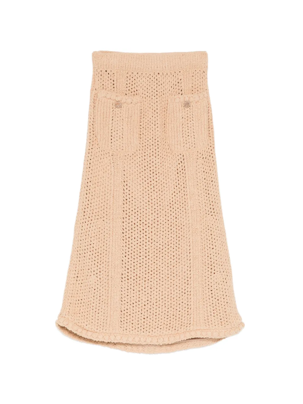 CHANEL Pre-Owned crochet-knit midi skirt - Toni neutri