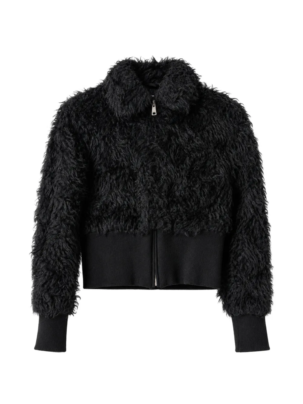Prada Pre-Owned cropped teddy jacket - Nero