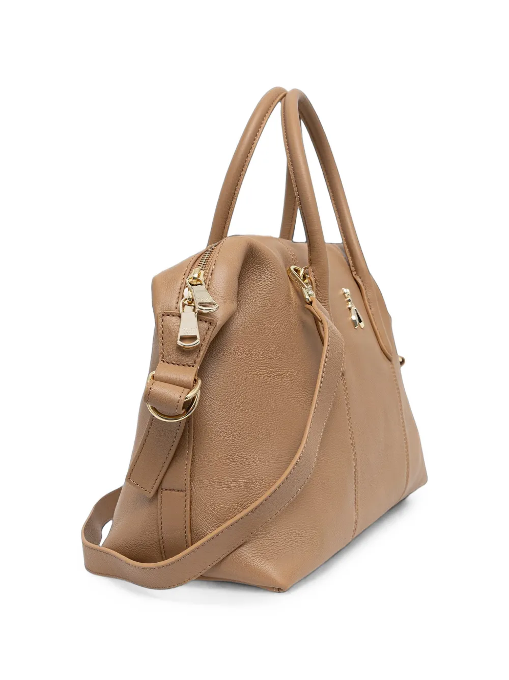 Patrizia Pepe Medium New Business Fly shopper met logo-plakkaat Beige