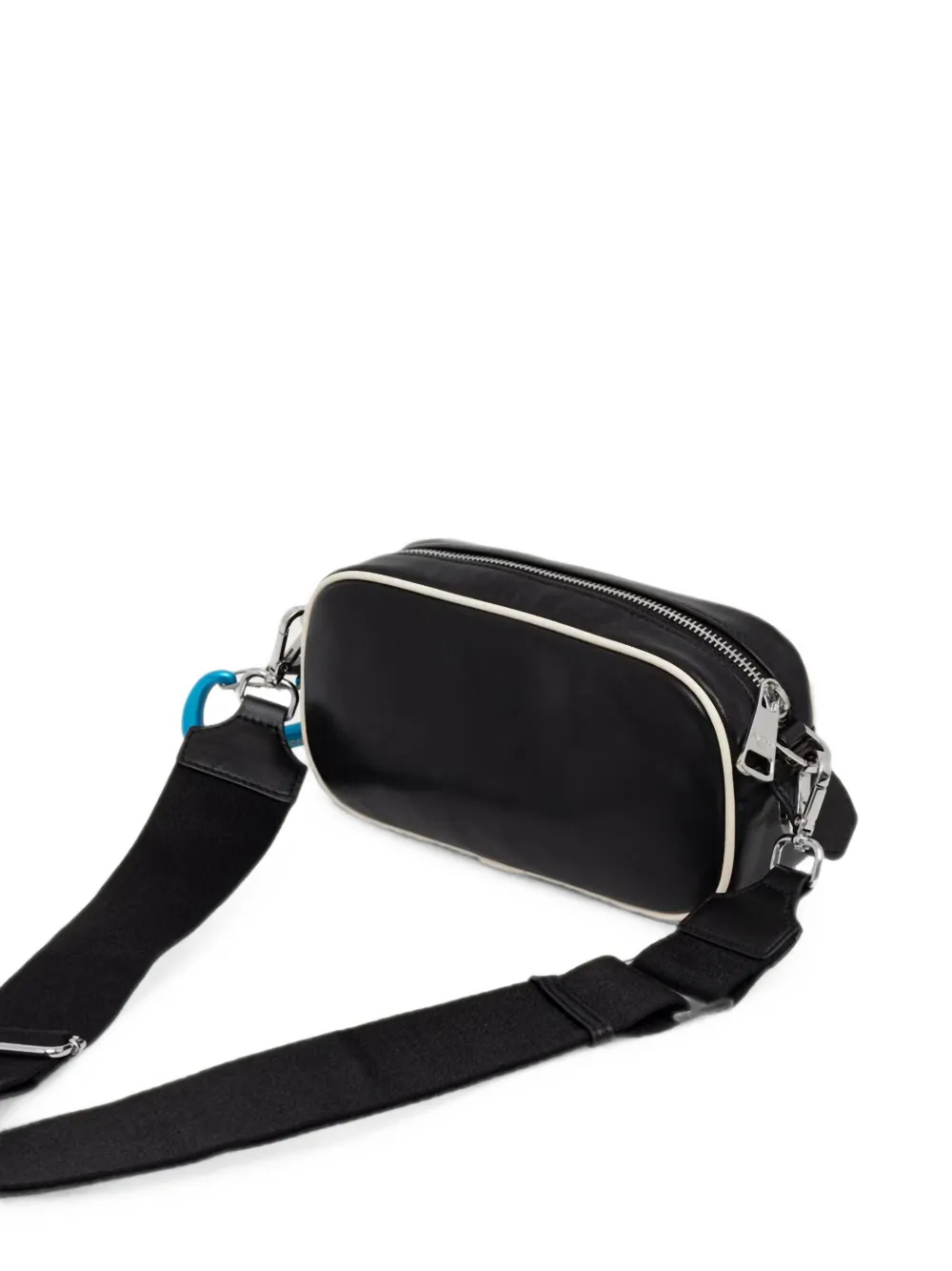 Patrizia Pepe mini logo-debossed carabiner-detail cross body bag Zwart