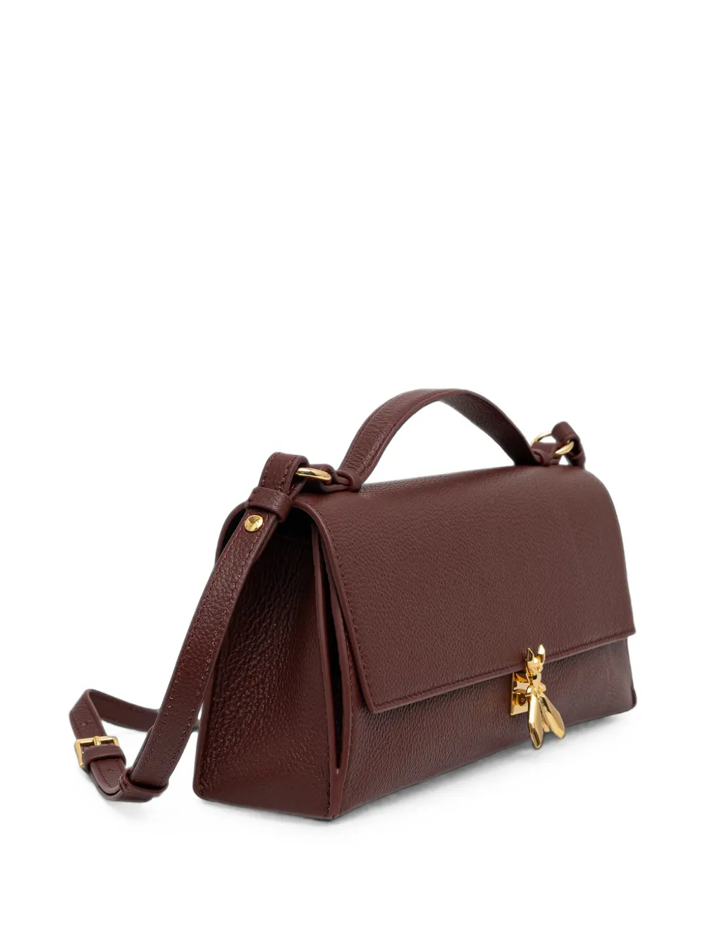 Patrizia Pepe Fly bewerkte leren shopper Bruin