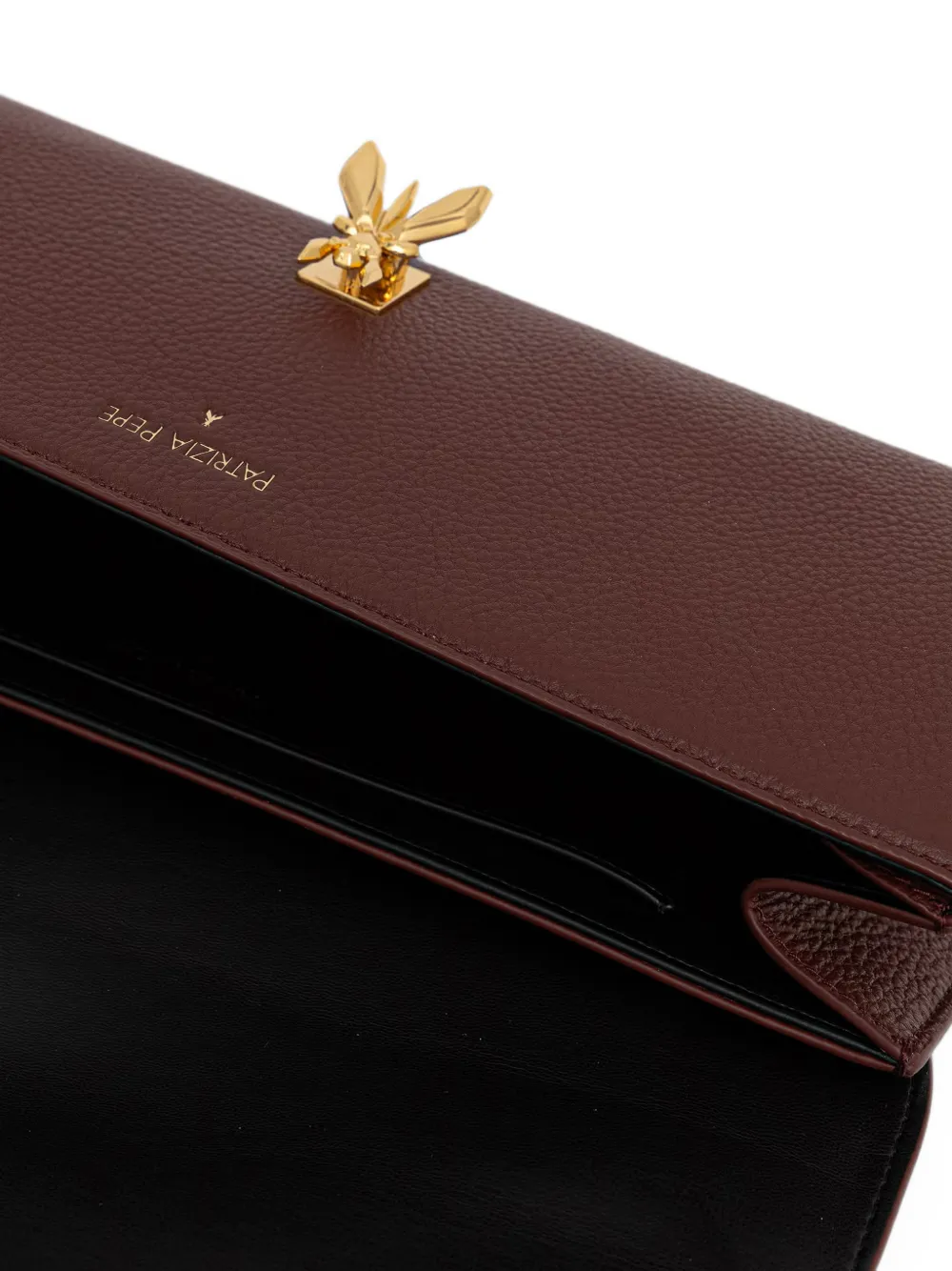 Patrizia Pepe Fly bewerkte leren shopper Bruin