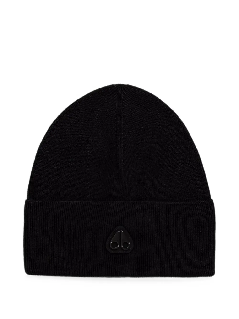 Moose Knuckles logo-plaque beanie hat - Nero