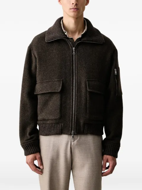 Paul & Shark ribbed-collar zip-up jacket