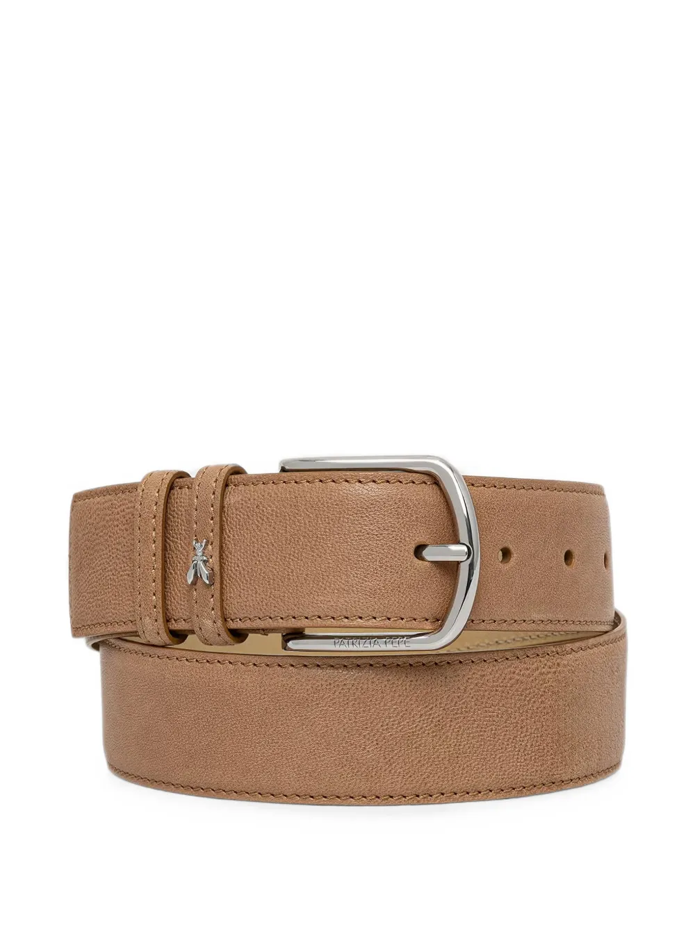 Patrizia Pepe logo-plaque grained-leather belt - Marrone