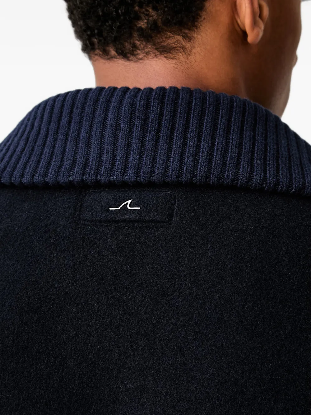 Paul & Shark Ribgebreid jack met kraag Blauw