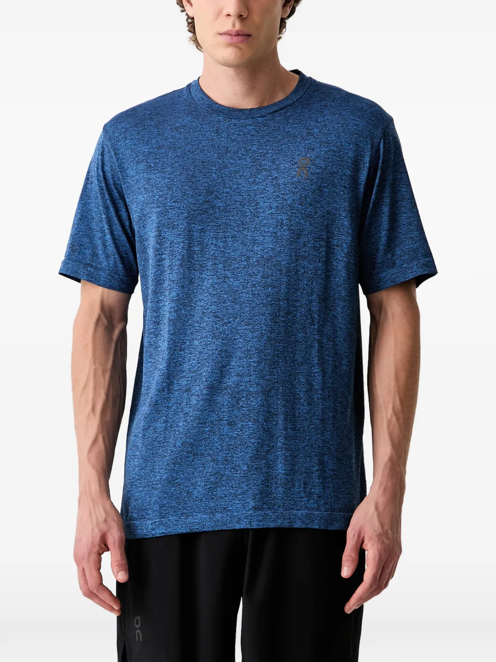 On marl-effect T-shirt - Blu