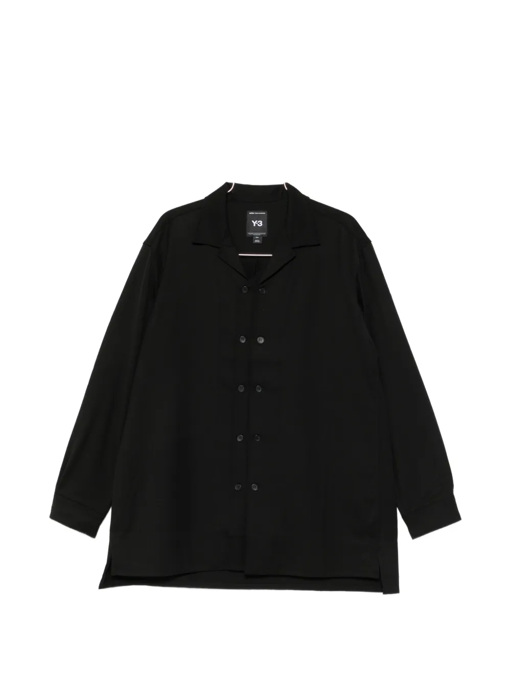 Y-3 double-breasted notched-collar shirt - Schwarz