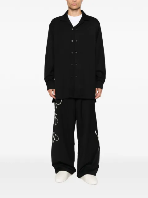 Y-3 double-breasted notched-collar shirt