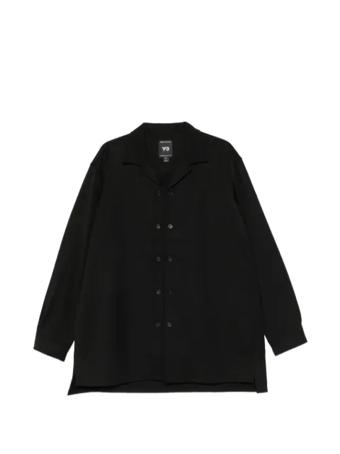 Y-3 double-breasted notched-collar shirt