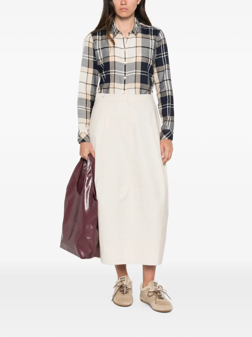 Barbour Shirt met tartan ruit Beige