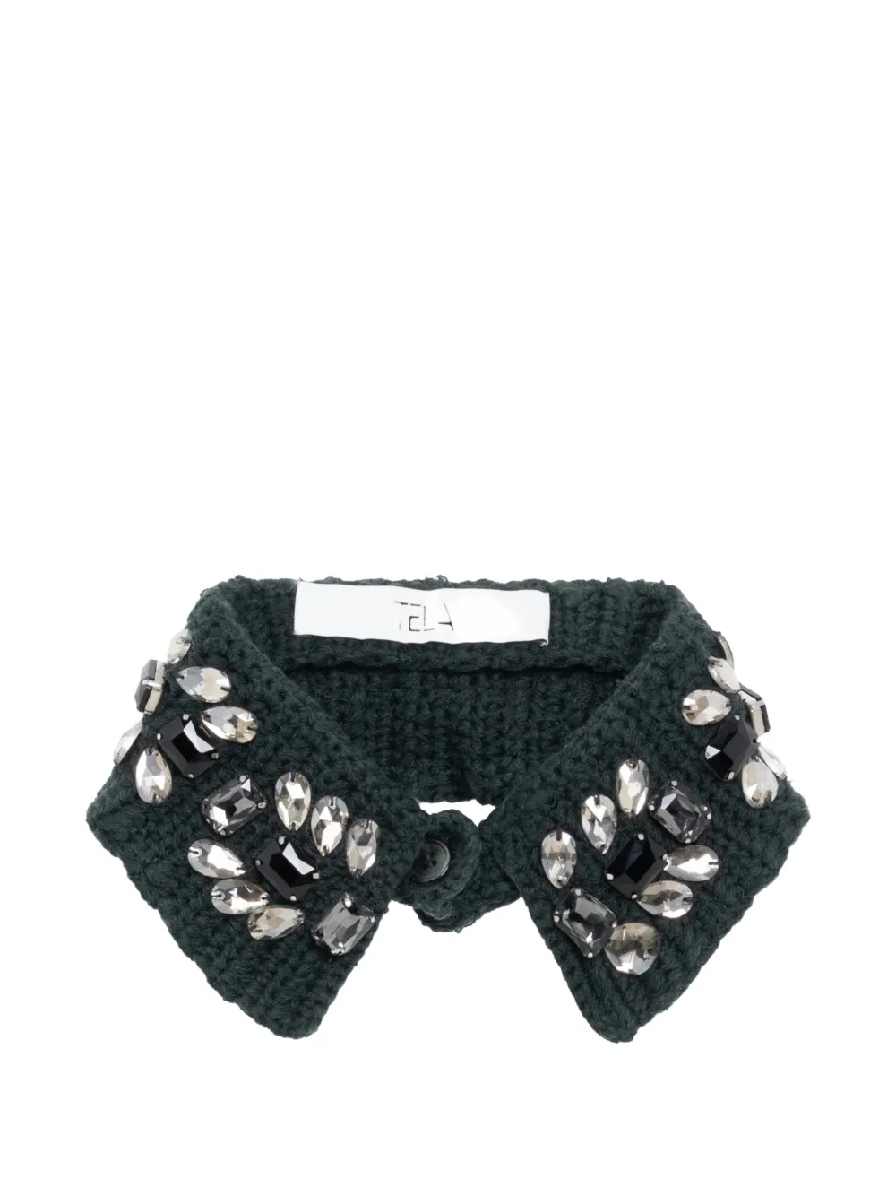 Tela crystal-embellished chunky-knit collar - Grau