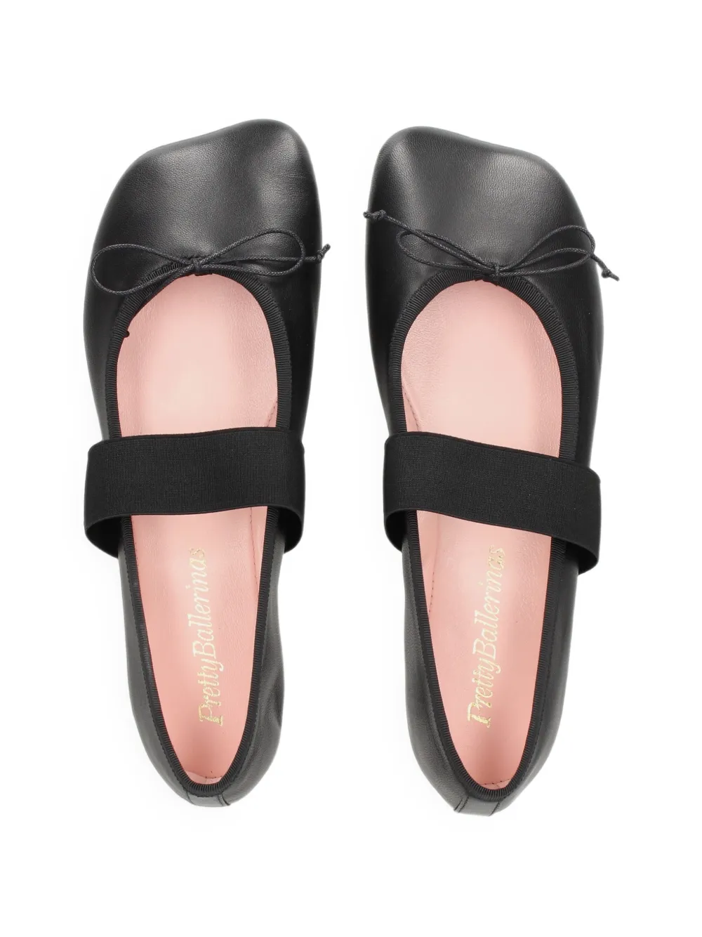 Pretty Ballerinas Yuma bow-detail elasticated-strap ballet flats Zwart