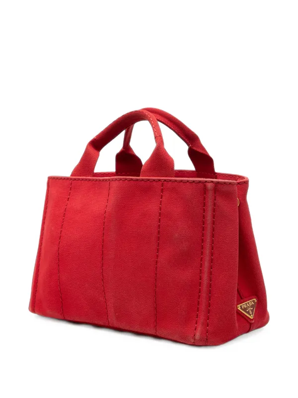 Prada Pre-Owned 2013-2026 スモール キャンバス カナパ ロゴ トート