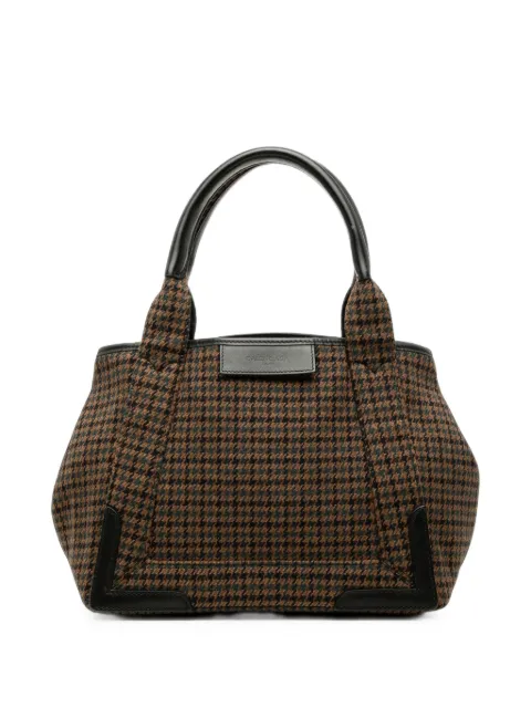 Balenciaga Pre-Owned tote Navy Cabas S de lana con motivo pied de poule 2017
