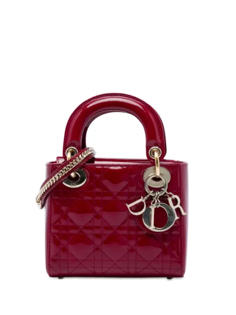 Christian Dior Pre-Owned 2019 Mini Patent Cannage Lady Dior satchel