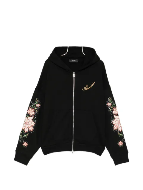 AMIRI floral-embroidered zip hoodie
