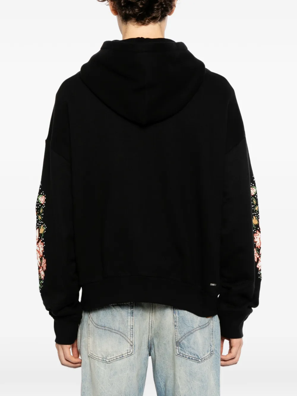 AMIRI Hoodie met geborduurde bloemen Zwart