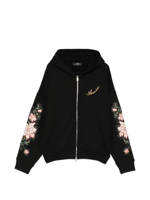 AMIRI floral-embroidered zip hoodie