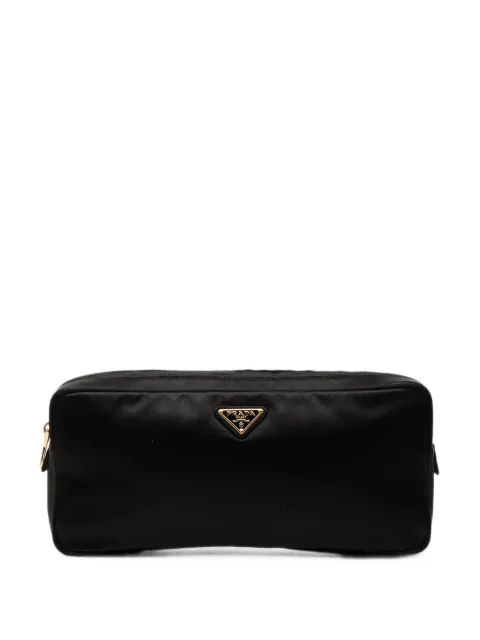 Prada Pre-Owned 2013-2026 Satin Multi Zip Pouch clutch bag