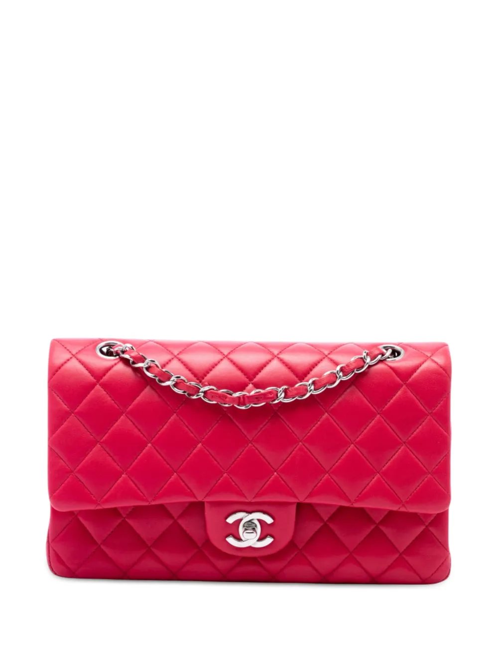 CHANEL Pre-Owned 2009-2010 Medium Classic Iridescent Lambskin Double Flap shoulder bag - Rosa